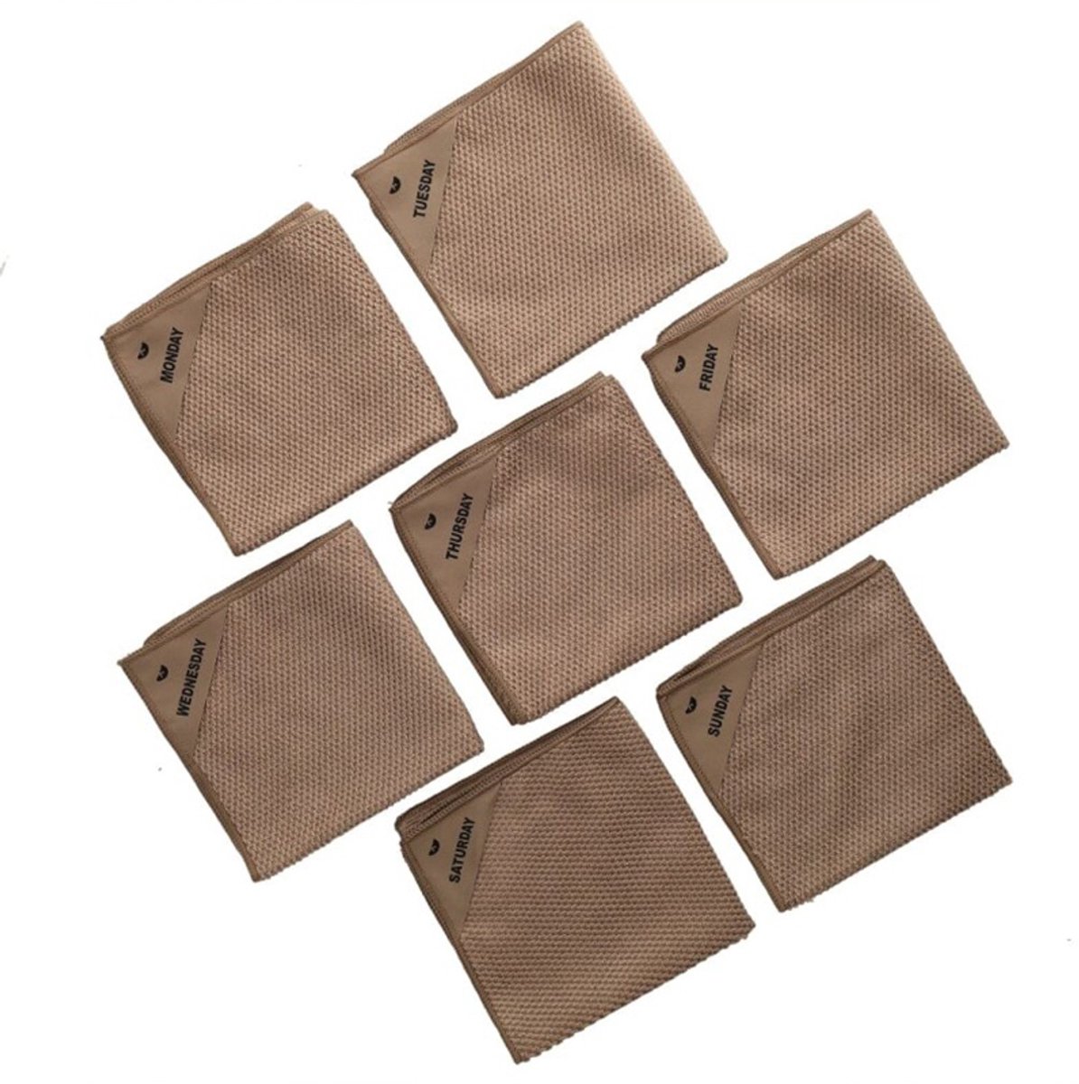 Klud Wafel Microvezel Vaatdoekjesset Latte 7 Stuks