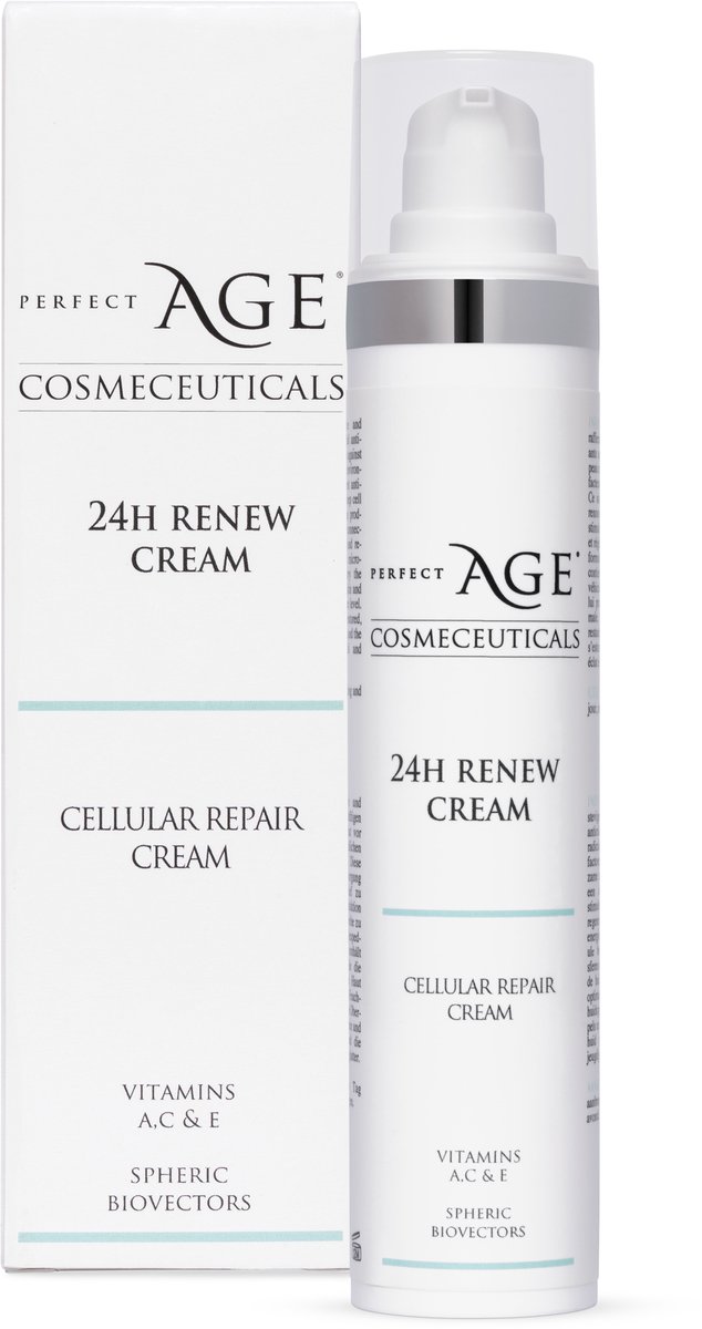 Goedkoopste Renew Cream - Gevoelige huid- Vit. A, C, E - Dag-Nacht - 24H hydratatie - 30 ml - Perfect Age