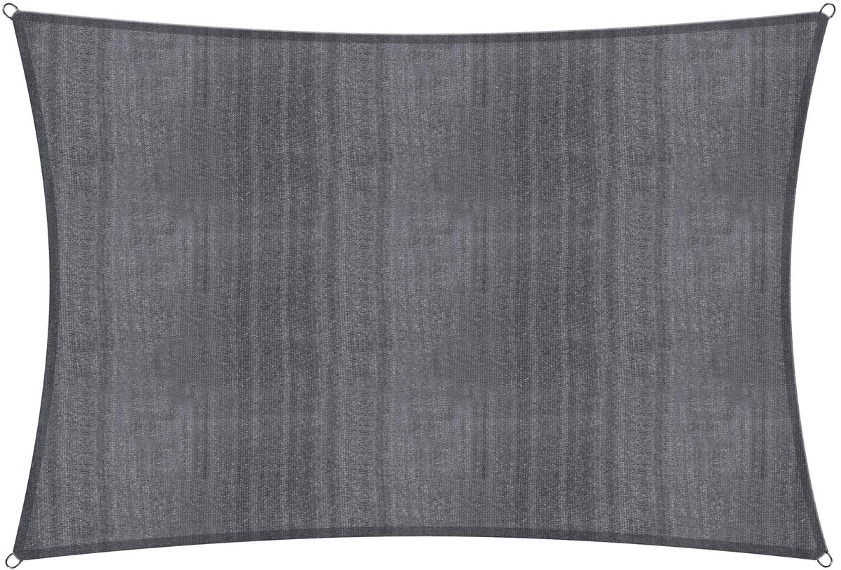 Ibenzoa® Donkergrijs Rechthoekig Zonnezeil 2x3m met UV-bescherming en Bevestigingstouwen