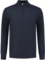Gents - Halfzip merinoblend navy - Polyester - Blauw - Maat 3XL