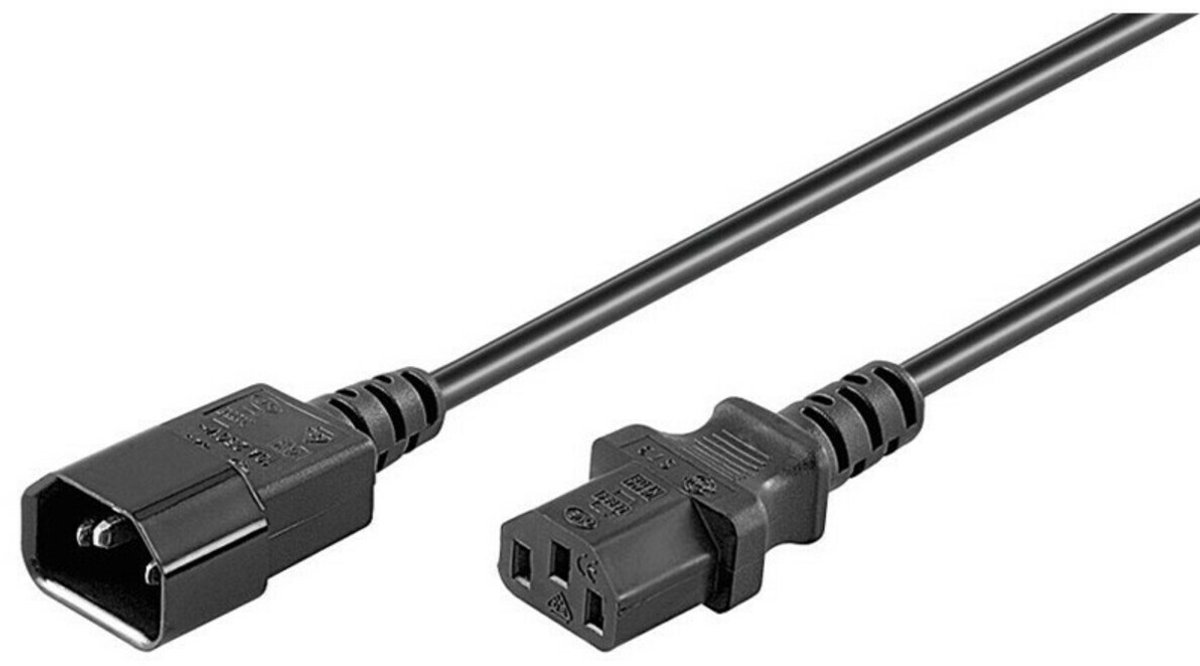 Goobay 95125 electriciteitssnoer Zwart 1 m