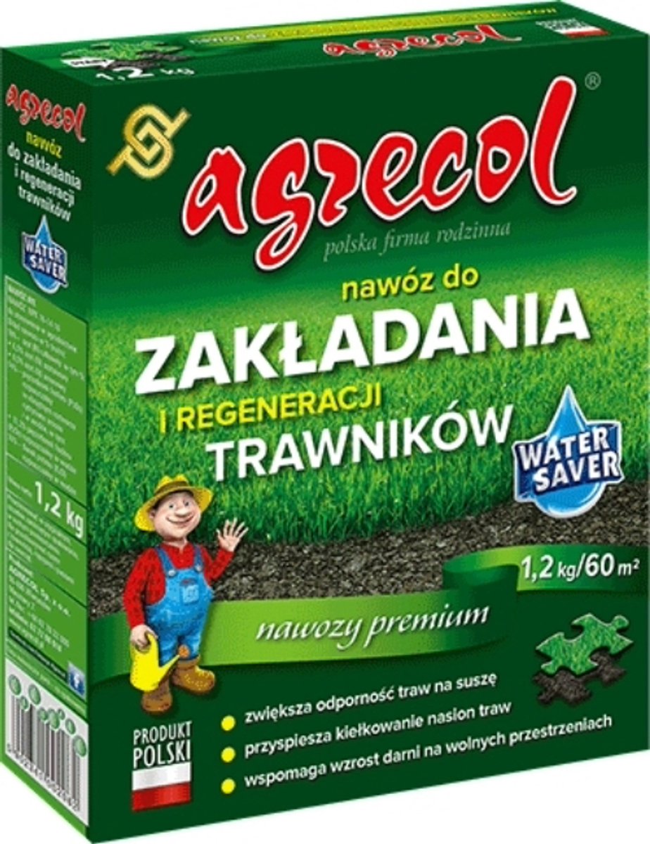 Agrecol - Meststof voor Gazon - Regeneratie en Aanleg - 1,2 kg