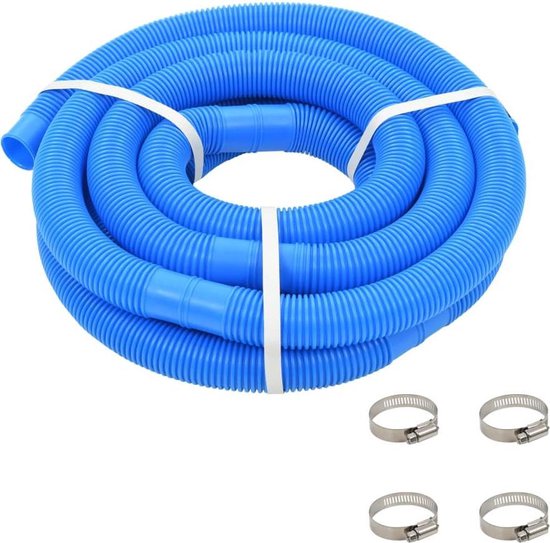 Foto: Vidaxl zwembadslang met klemmen 38 mm 6 m blauw