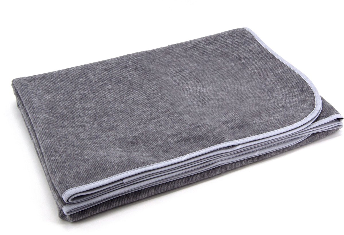 sleepling 150 x 200 cm plaid | knuffel- en sofadeken | van katoenmix | Made in Germany | wasbaar op 30 graden | lichtgrijs-donkergrijs