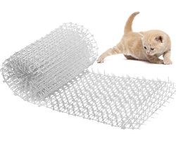 Anti-kattenrol-kattenafstotende mat-kattenwerend net-anti-huisdieren balkondakisolatienet 200CM*30CM (wit)
