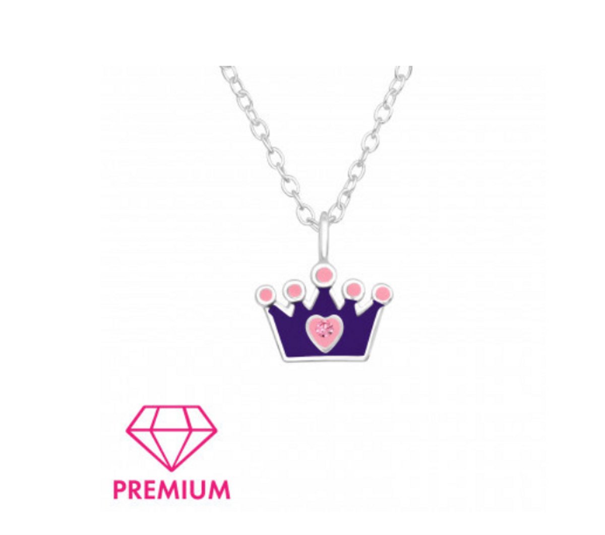 Ketting - Kroontje -Echt Zilver - Cadeau - Verjaardag - Communie