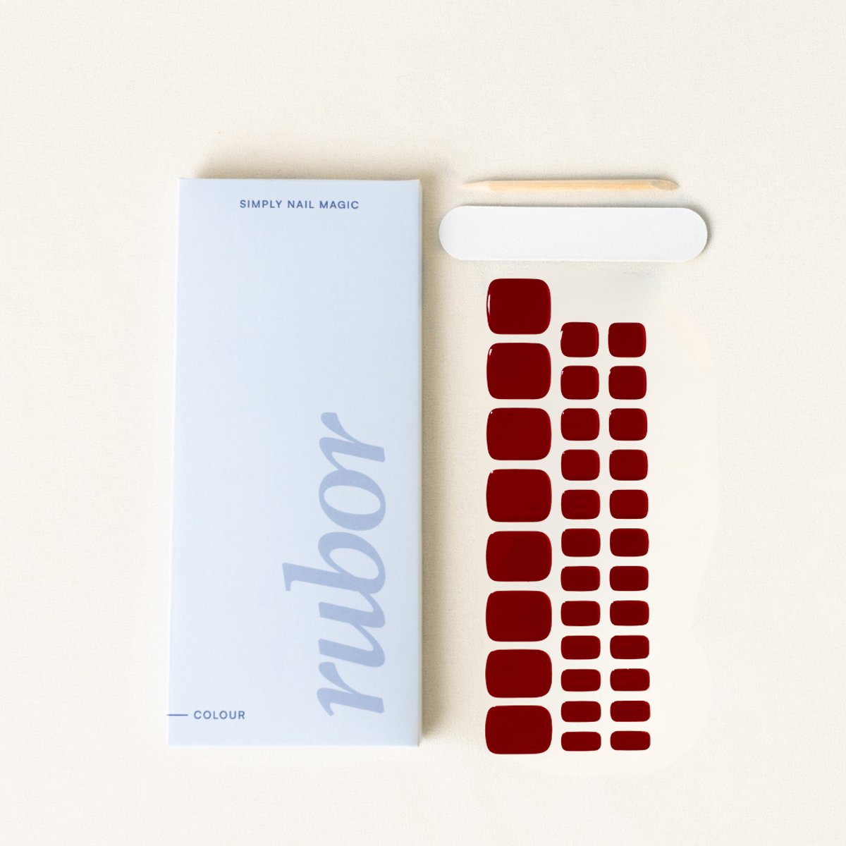 Rubor gel nagel sticker- royal red - gellak nagellak - pedicure - gelnagellak - gel voor thuis - blijft tot 3 weken - rood