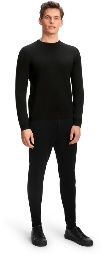 FALKE Basic New Merino Crew Neck elegante klassieker wol trui heren zwart - maat M