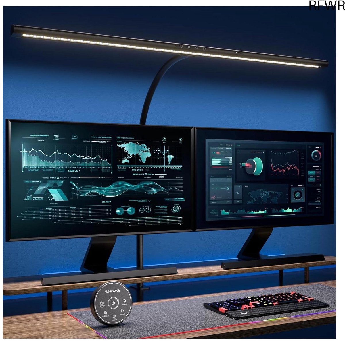 RFWR® Dimbare LED Bureaulamp met Gebarenbediening en Afstandsbediening - 80CM Monitorlamp