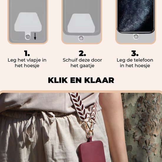 Telefoonkoord Universeel - Phone Cord - Verstelbare Telefoonketting - Afneembaar - Blauw
