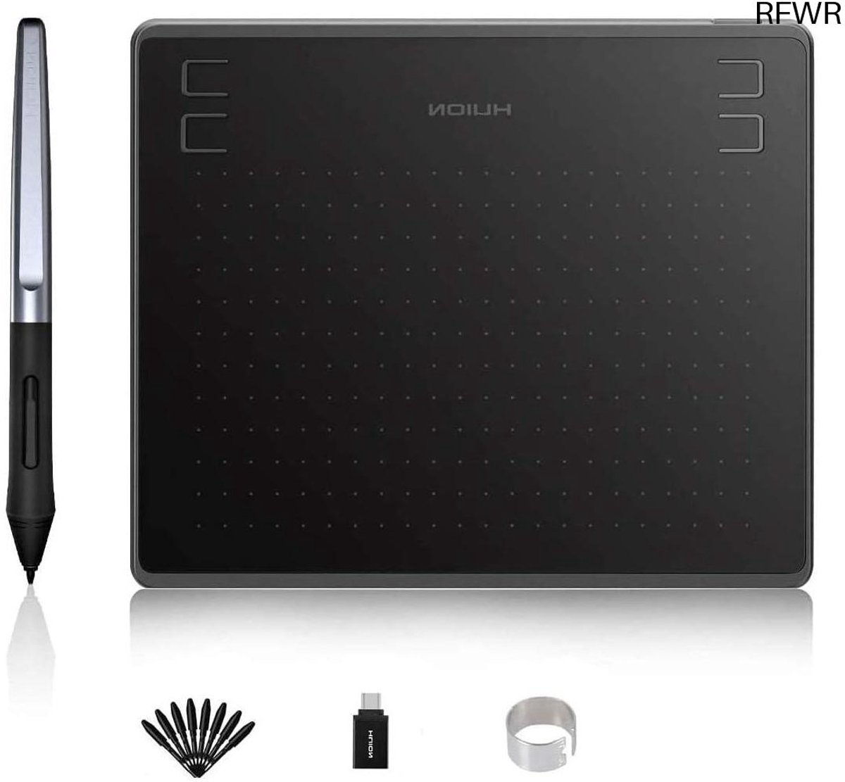 RFWR® Digitale Grafische Tablet 6,3x4 Inch met 4 Sneltoetsen en 8192 Niveaus van Druksensitiviteit
