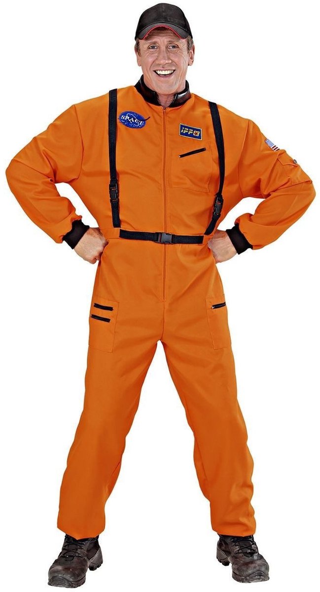 Astronauten kostuum oranje