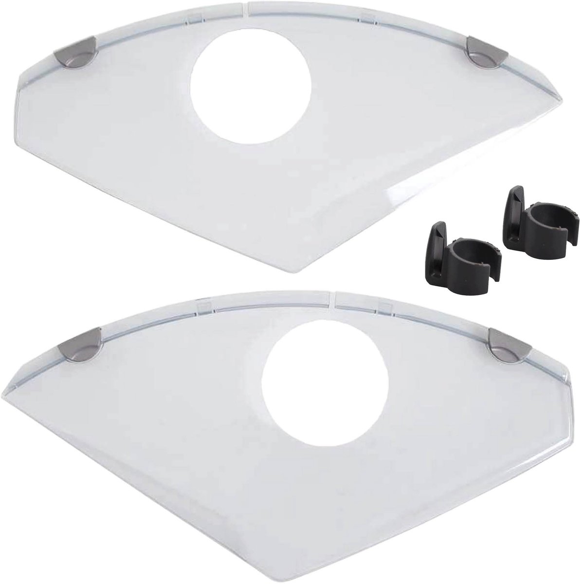 Jasbeschermers voor 28 inch metalen spatborden | Geleverd inclusief set 16 mm frame klemmen | Royale opening voor frame slot | Stevig kunststof materiaal
