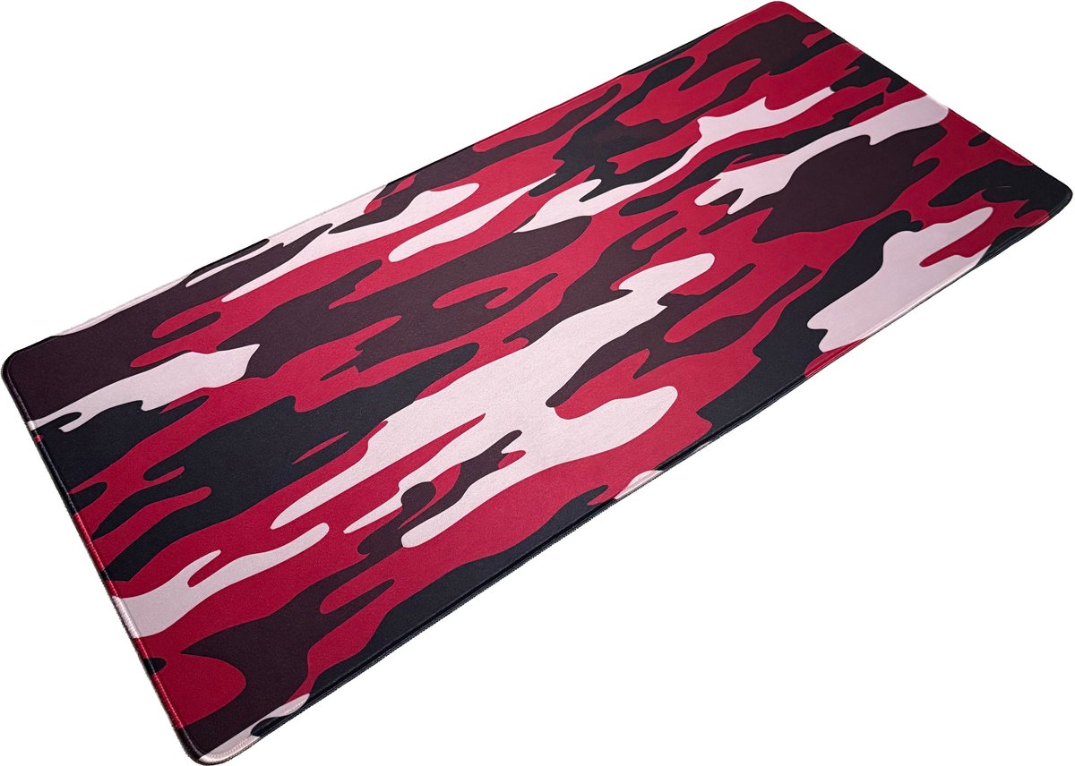Muismat xxl - Crimson Camo - Gaming - 900 x 400 x 3 mm - Antislip