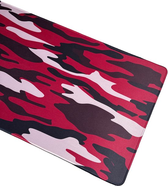 Muismat xxl - Crimson Camo - Gaming - 900 x 400 x 3 mm - Antislip