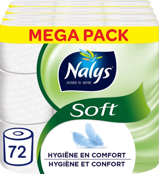 Nalys Soft Toiletpapier - 72 rollen - Wit - Voordeelverpakking