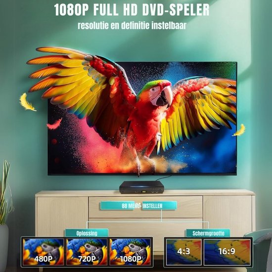 Thuys - DVD Speler met HDMI - Externe Dvd Speler - Blu Ray Spelers - Zwart — afbeelding 4