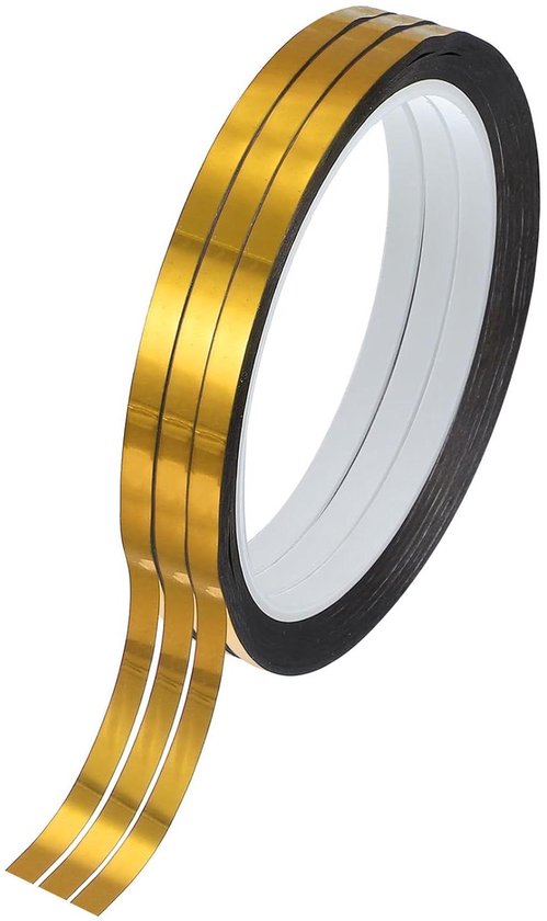 PATIKIL Gemetalliseerde polyesterfilmtape, 5 mm x 50 meter, metallic decorband, matzilver, zelfklevende spiegelband voor gedetailleerde accenten, wandgrafie, bootsierlijsten