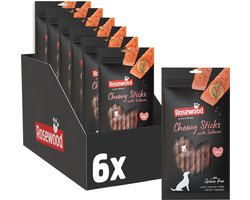Rosewood Chewy Sticks Zalm Small - Kauwstaven voor Kleine Honden - Met Zalm & Runderhuid - Graanvrij - Zonder Kunstmatige Toevoegingen - 6 zakjes à 72g
