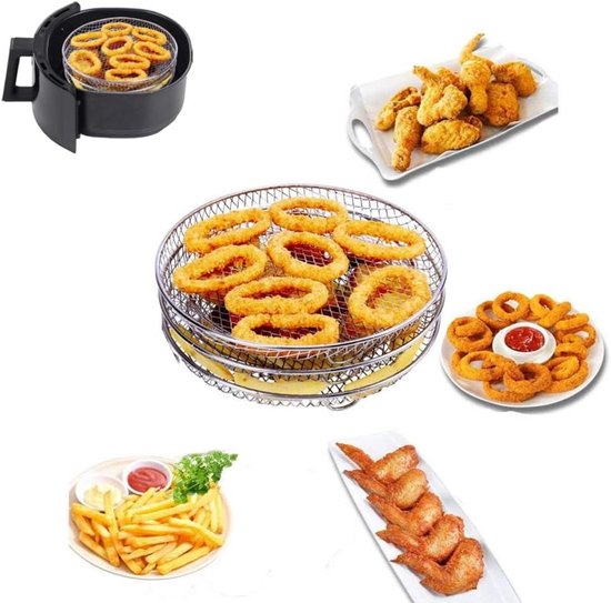 3 STKS Airfryer Rack, Dehydrator Rekken Stapelbaar Food Grade Rvs Fruit Vlees Uitdroging Air Fryer Accessoires 3 STKS Airfryer Rack, Dehydrator Rekken Stapelbaar Food Grade Rvs Fruit Vlees Uitdroging Air Fryer Accessoires
