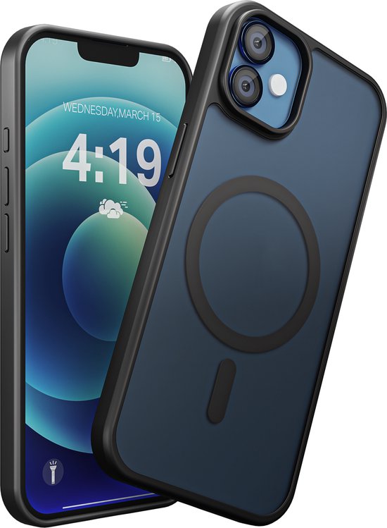 Hoesje Geschikt voor iPhone 12 Mini - Zwart - Geschikt voor MagSafe – Slank, Sterk en Shock proof