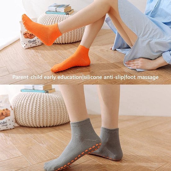 Alrhso Lot de 4 paires de chaussettes de yoga antidérapantes pour femme avec poignées ouvertes pour barre d'hôpital