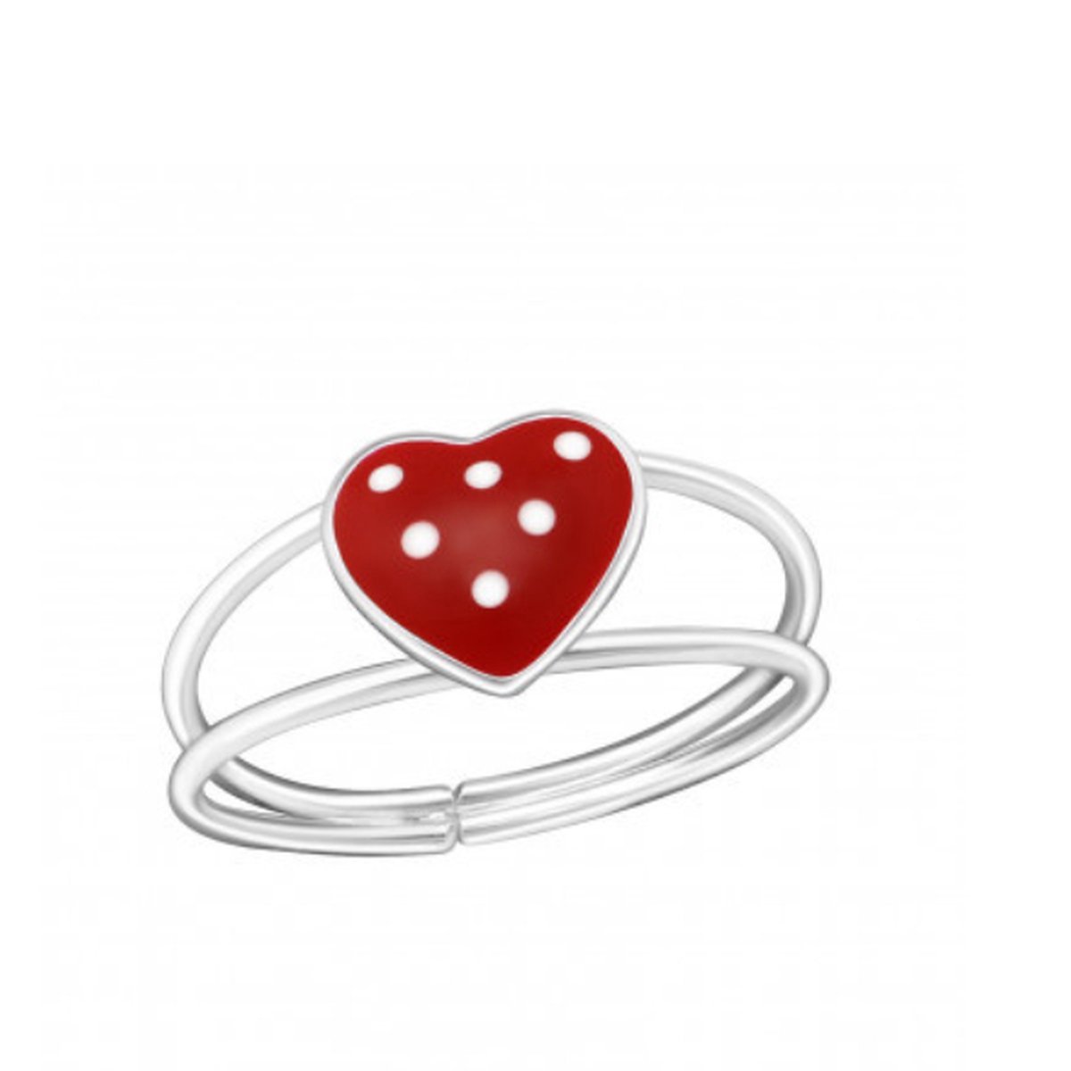 Kinderring - Hart - Echt Zilver - Ring - Cadeau - Verjaardag - Communie