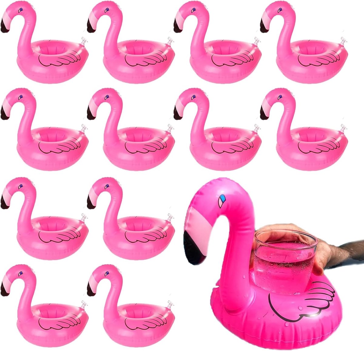 12 stuks Opblaasbare bekerhouder, Zwembadglijbanen, drankhouder, opblaasbare bekerhouder voor waterentertainment, zwembadfeest, Dranken Sap, Party Decor