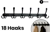 Tolussa 18 Haaks - Wandkapstok - 54cm - Muur - / Wand Kapstok - Hangende Design Muurkapstok - Handdoekrek - RVS - Mat Zwart