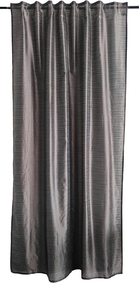 Kant-en-klare sjaal met plooiband - gestreept - 1 stuk - bruingrijs - 140 x 125 cm