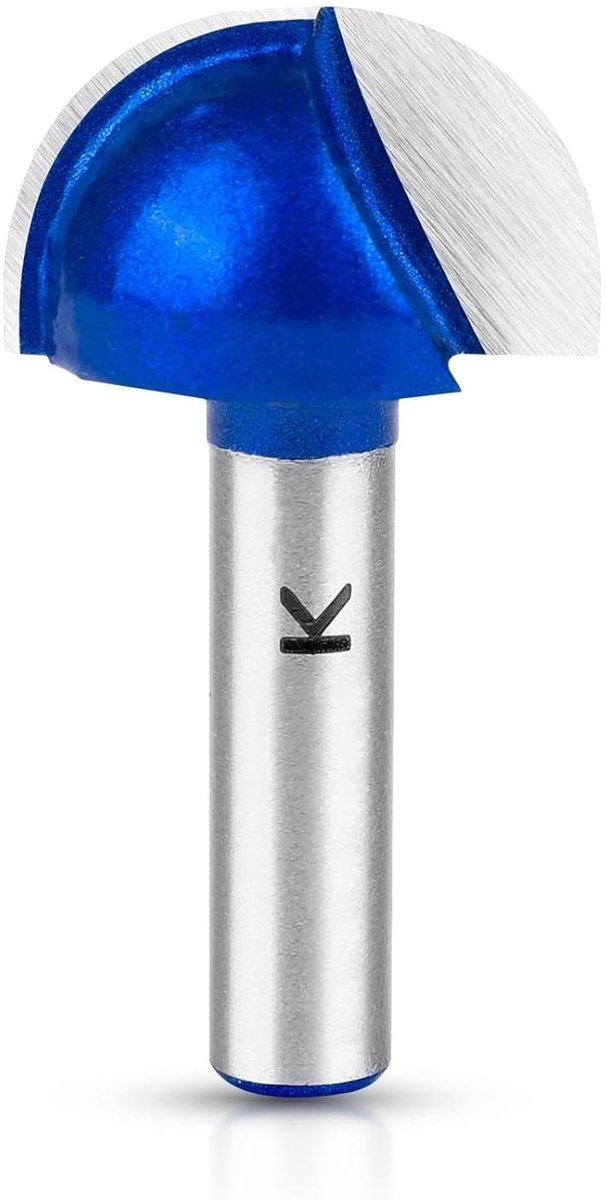 Allecto Plus - Ø 25.4mm Carbide Holle Frees 8mm As - Ronde Neus Hout Freesbal - Houtbewerking Freesmachines