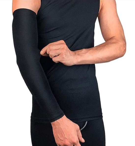 Armbeschermer - voor mannen en vrouwen - Golf verkoelende armmouwen - basketball - Baseball zonmouwen - Compressie Arm Sleeves - Hardlopen Armwarmers- UV Bescherming - maat XL - Zwart - LOUZIR van Merkloos — afbeelding 3