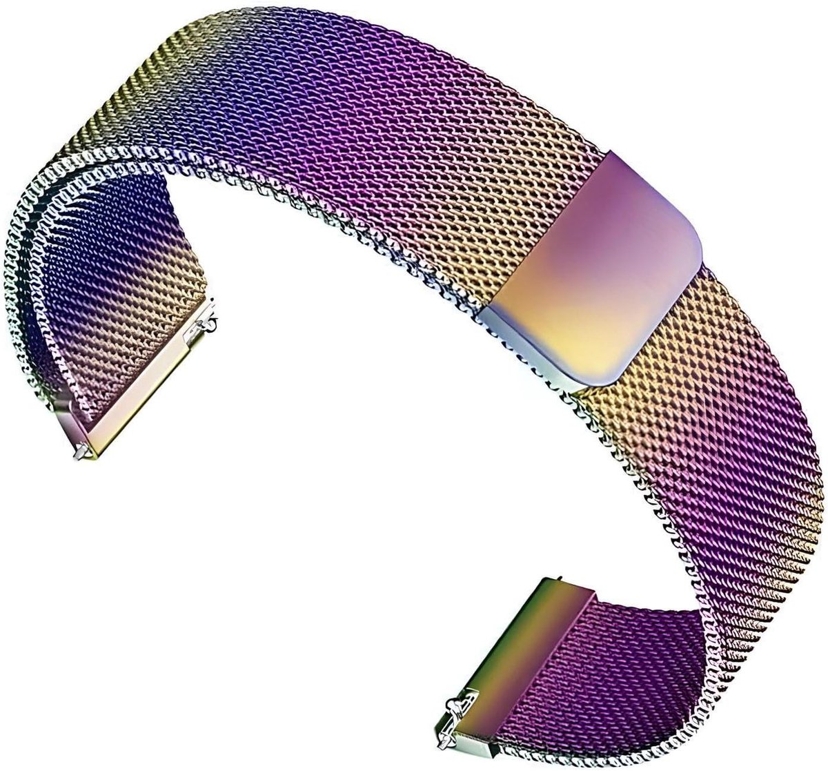 Allecto Plus - Metalen horlogeband 22 mm roestvrij staal mesh armband met magneetsluiting - Reservearmband voor smartwatch - Dames en heren - Metaalmesh - 22 mm breed