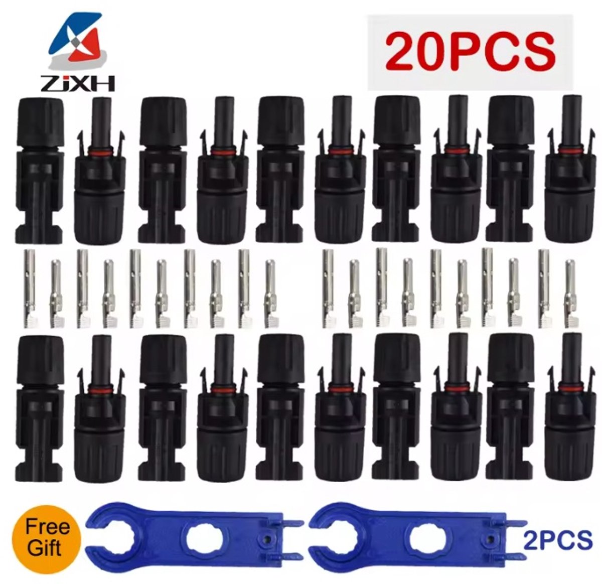 20 Stuks-10 Pair DC Solar Connector 1000V30A Panel Stecker IP67 waterdichte Connectors Kit voor PV/MC Kabel 2.5/4/6mm2