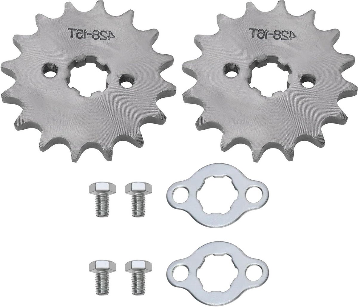 Allecto Plus - Motorfiets Front Tandwiel Set 16T 17mm - Aandrijving Gear - Geschikt voor 50cc 70cc 110cc - 125cc 140cc 160cc - Honda TaoTao ATV Quad Crossmotor