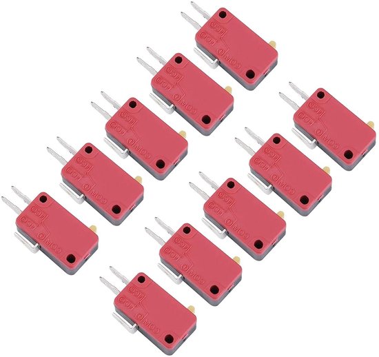 Drukschakelaar miniatuur maak gat ø7mm soldeer rood 125V 1A | Electronics