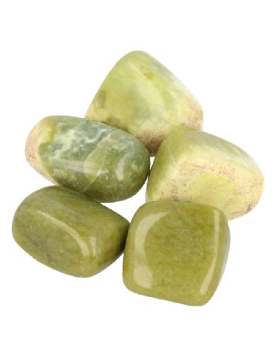 Jade olijf 100 gr. trommelstenen (mt3)