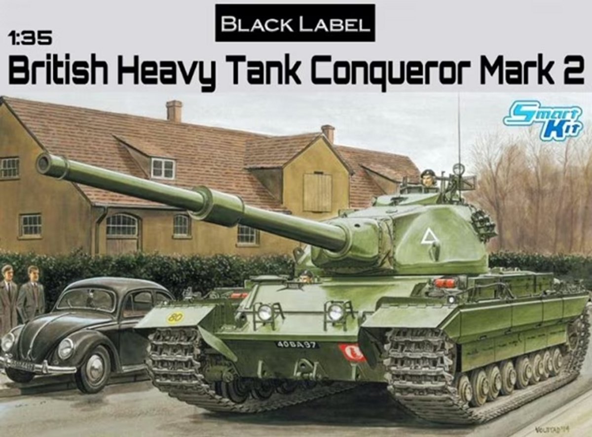 Dragon Modelbouwpakket Militaire voertuigen - 3555 British Heavy Tank Conqueror Mark 2 - Black Label Plastic - 1:35 - Modelbouw