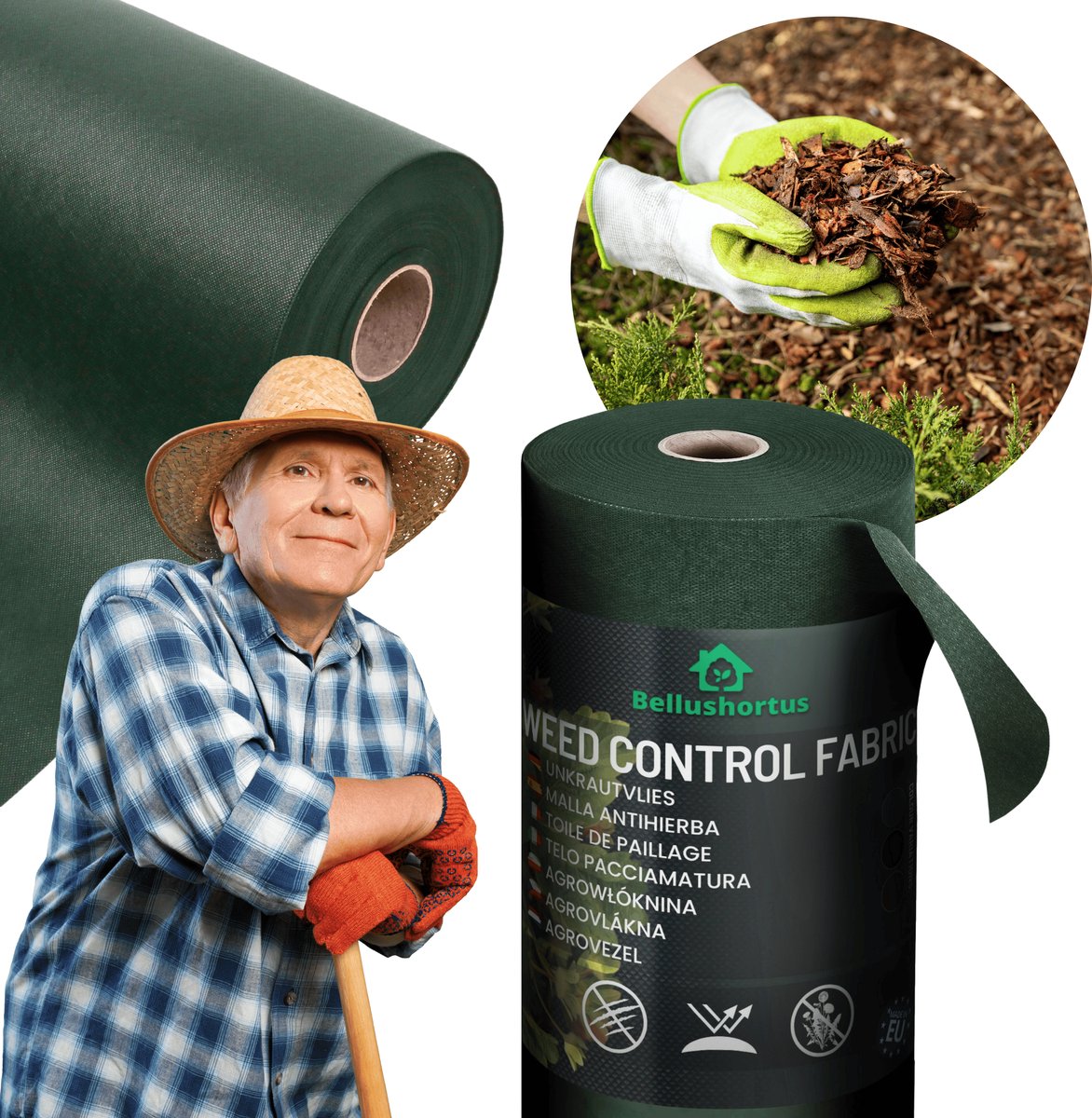 Anti-Worteldoek - gronddoek Onkruidvlies Tuinvlies Tegen Onkruid groen, AGROTEXTIEL 1.1m 100g/m² met UV / 50 meter | Hoge UV-Stabilisatie | Niet-geweven Stof groen | Tuinvlies tegen onkruid