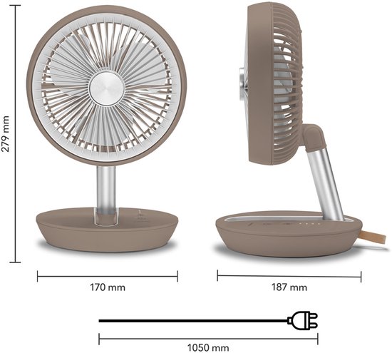 Ventilateur de table à batterie TROTEC TVE 2 B