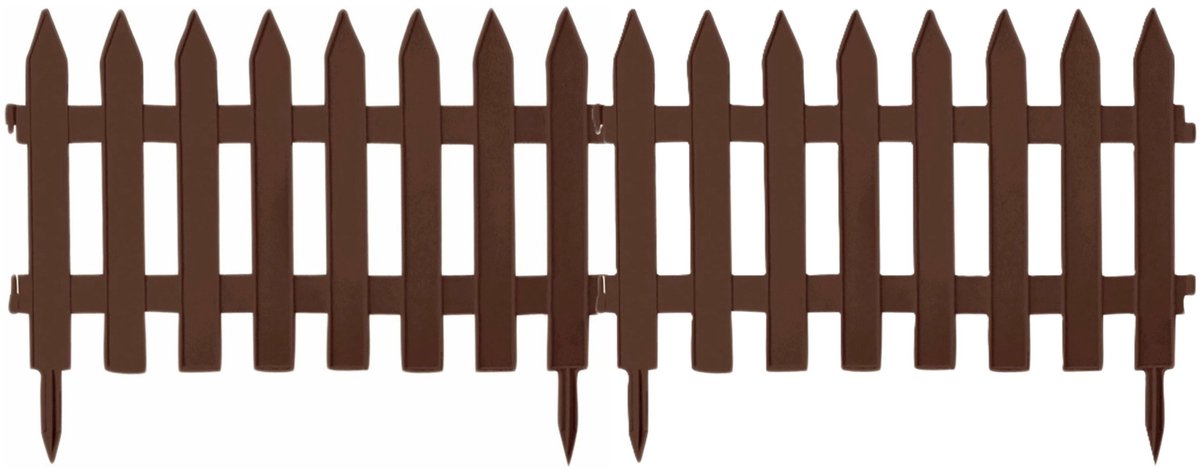 Prosperplast Tuinhekjes - 21x stuks - kunststof - 960 cm - bruin - borderrand - tuinafscheiding
