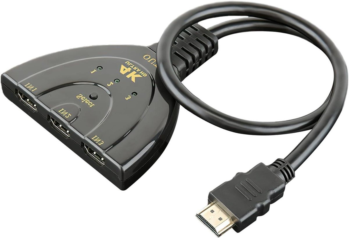 Allecto Plus - HDMI-schakelaar 4K UHD Switch met HDCP 2.2 - 3 ingang 1 uitgang - PS5 Xbox - 70 characters