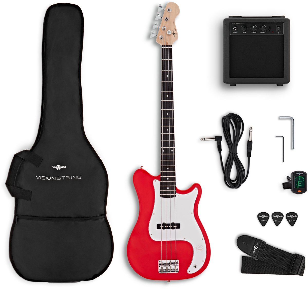 VISIONSTRING Basgitaarpakket, Rood