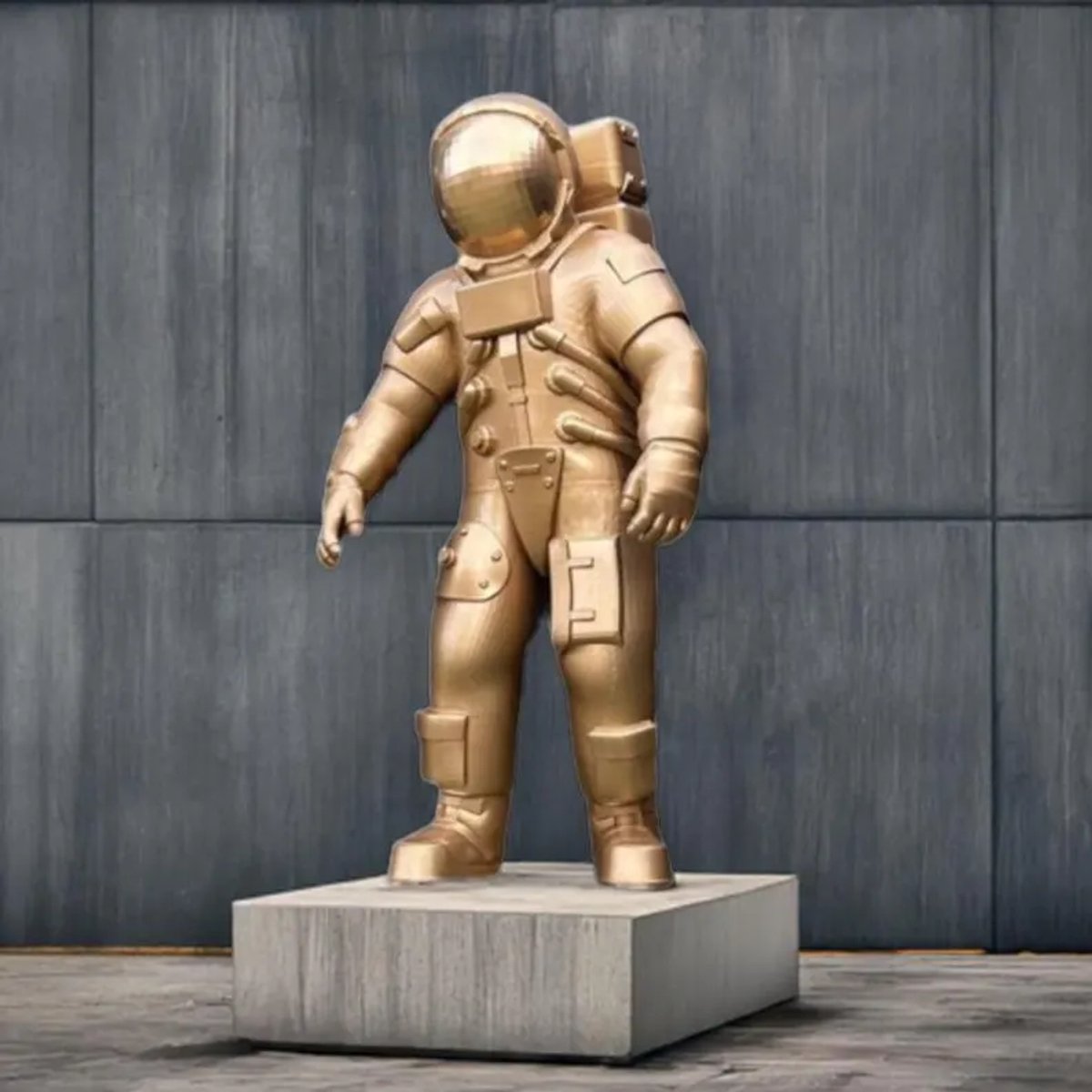 Ruimte Astronaut Standbeeld 80cm | Space Ruimte Decoratie | Verzamelobject Cadeau | Gouden Beeld | Item voor ruimte fans