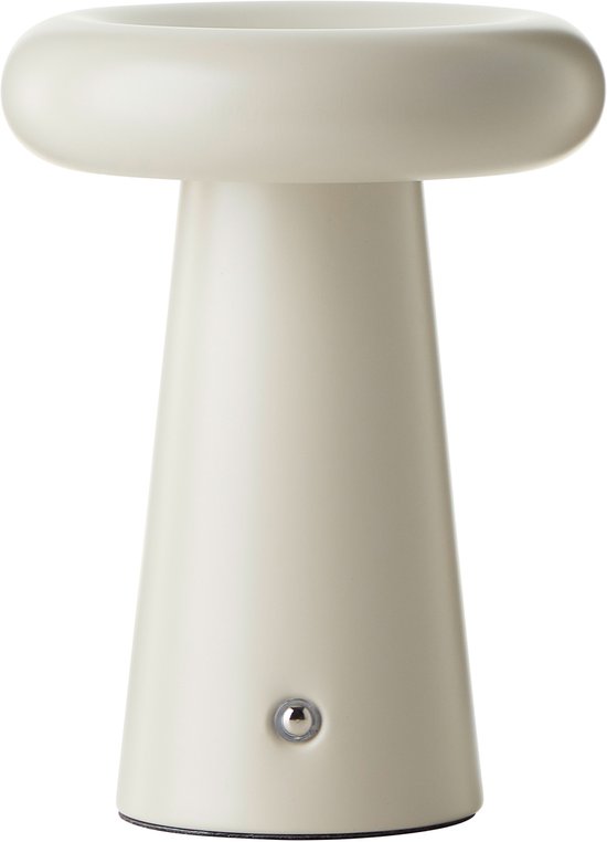 Brilliant Muffin - Lampe de table d'extérieur - LED 6W - Ø 14 cm - 400 lm - 3000K - Dimmable 3 niveaux - Rechargeable par USB - IP44 - Beige