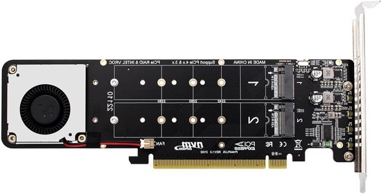 EZDIY-FAB Quad M.2 PCIe 4.0/3.0 X16 Erweiterungskarte mit Kühlkörper