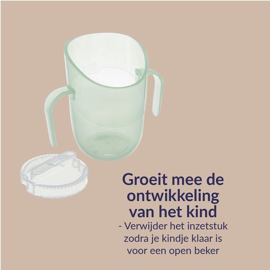Difrax LOVI Genius Oefenbeker - 130 ml/ 150ml - Groen - 2 Stuk
