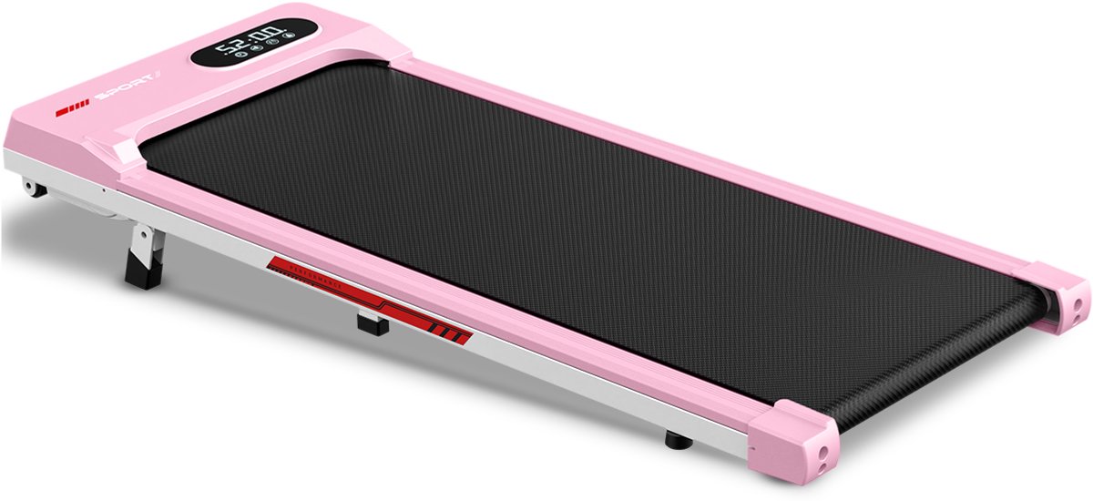 Opvouwbare loopband 4 in 1 - Loopband met 5% helling - Elektrische 2,5 pk loopmachine voor thuisgebruik tot 136KG - 1-8 km/u - LED-display - Geluid<45db - Roze
