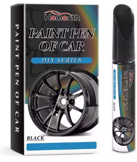TLVX Velgen Schade Lakstift Mat Zwart / Velg Reparatie / Zijdeglans Zwarte Velgen schade verf pen / Lichtmetalen Velg herstel / Wielnaaf Kras Reparatie Pen / Auto / Motor / Fiets / Scooter / Fatbike / Krasverwijderaar velg / Mat Black / Waterproof
