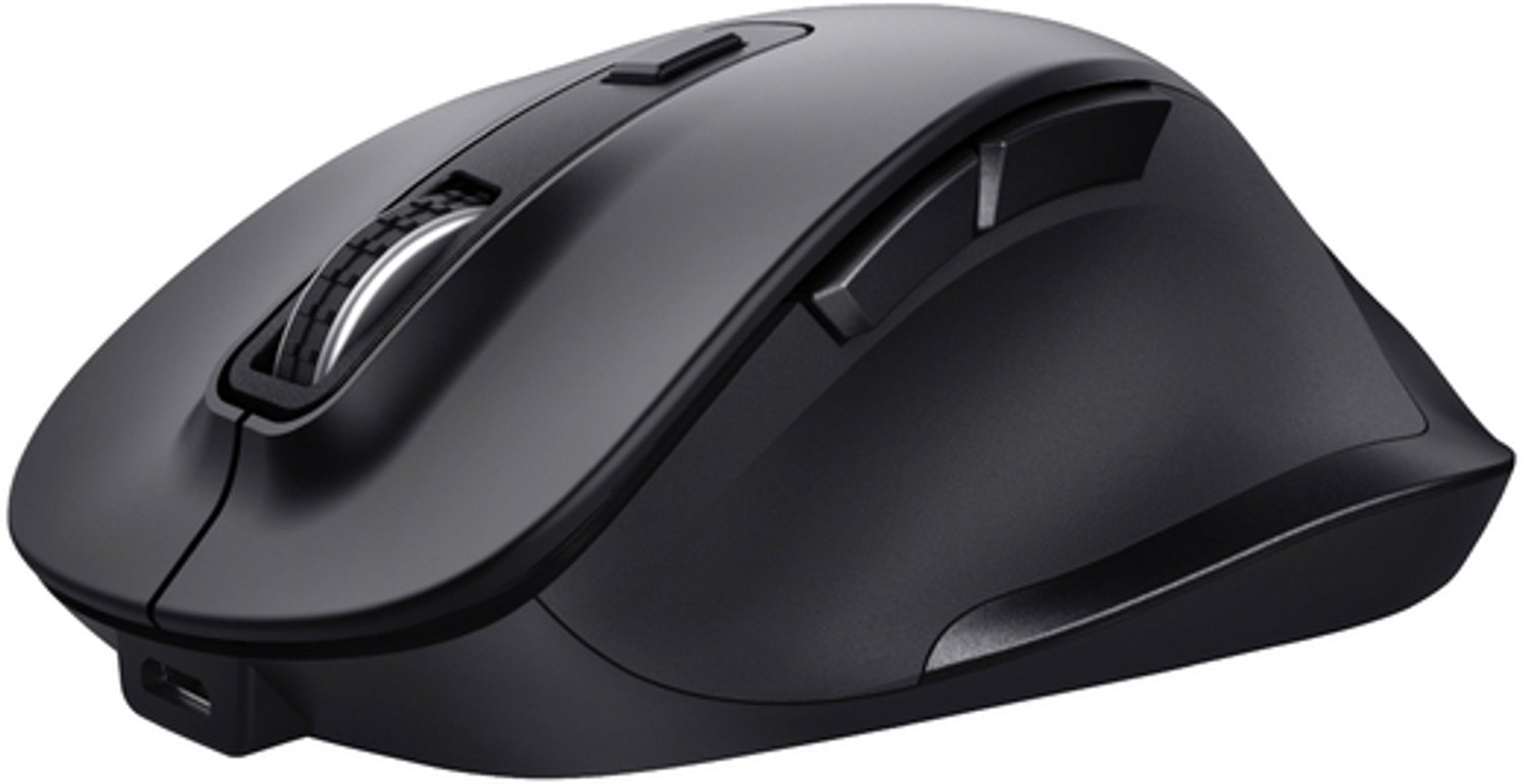 Trust Fyda - Draadloze Muis met USB-ontvanger - Comfortabele grip - Oplaadbaar - Zwart thumbnail 3